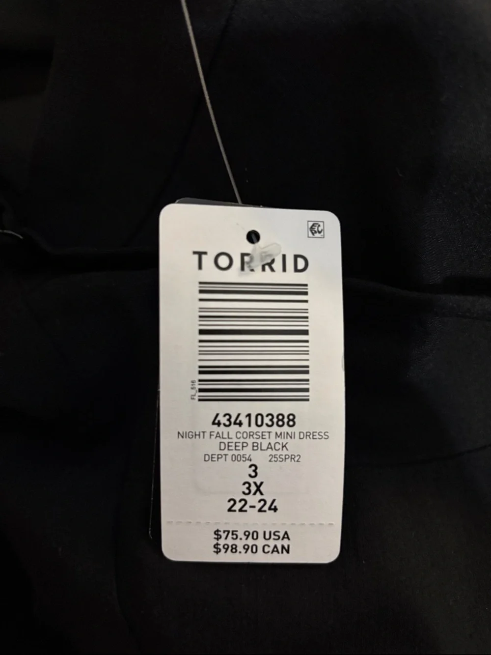 Torrid Nightfall Black Lace-Up Corset Style Fit & Flare Mini Dress New With Tags - Picture 9 of 9